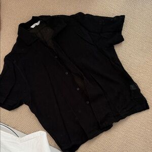 Zara Black Casual Button Down Shirt